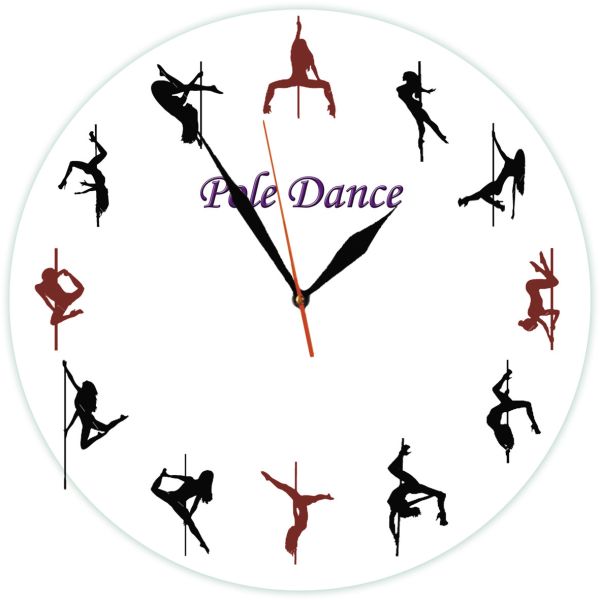 Настінний годинник "Pole Dance" скляний