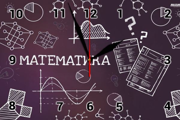 Настінний годинник "Математика" на склі