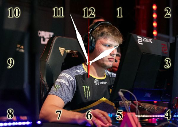 Настінний годинник "Александр S1mple Костылев" кіберспорт