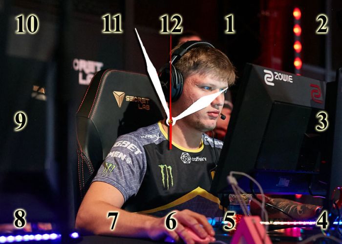 Настінний годинник "Александр S1mple Костылев" кіберспорт