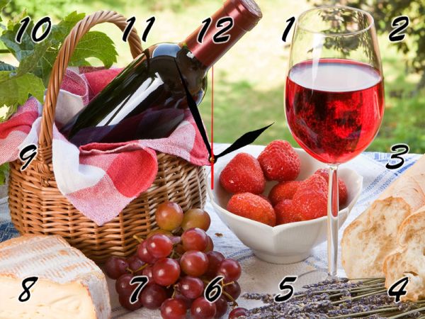 Настінний годинник для кухні на склі