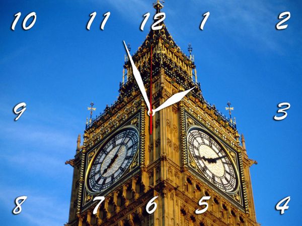 Настінний годинник з Англією "Big Ben" на склі