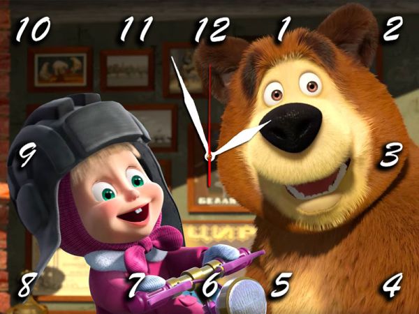 Настінний годинник для дітей на склі прямокутний